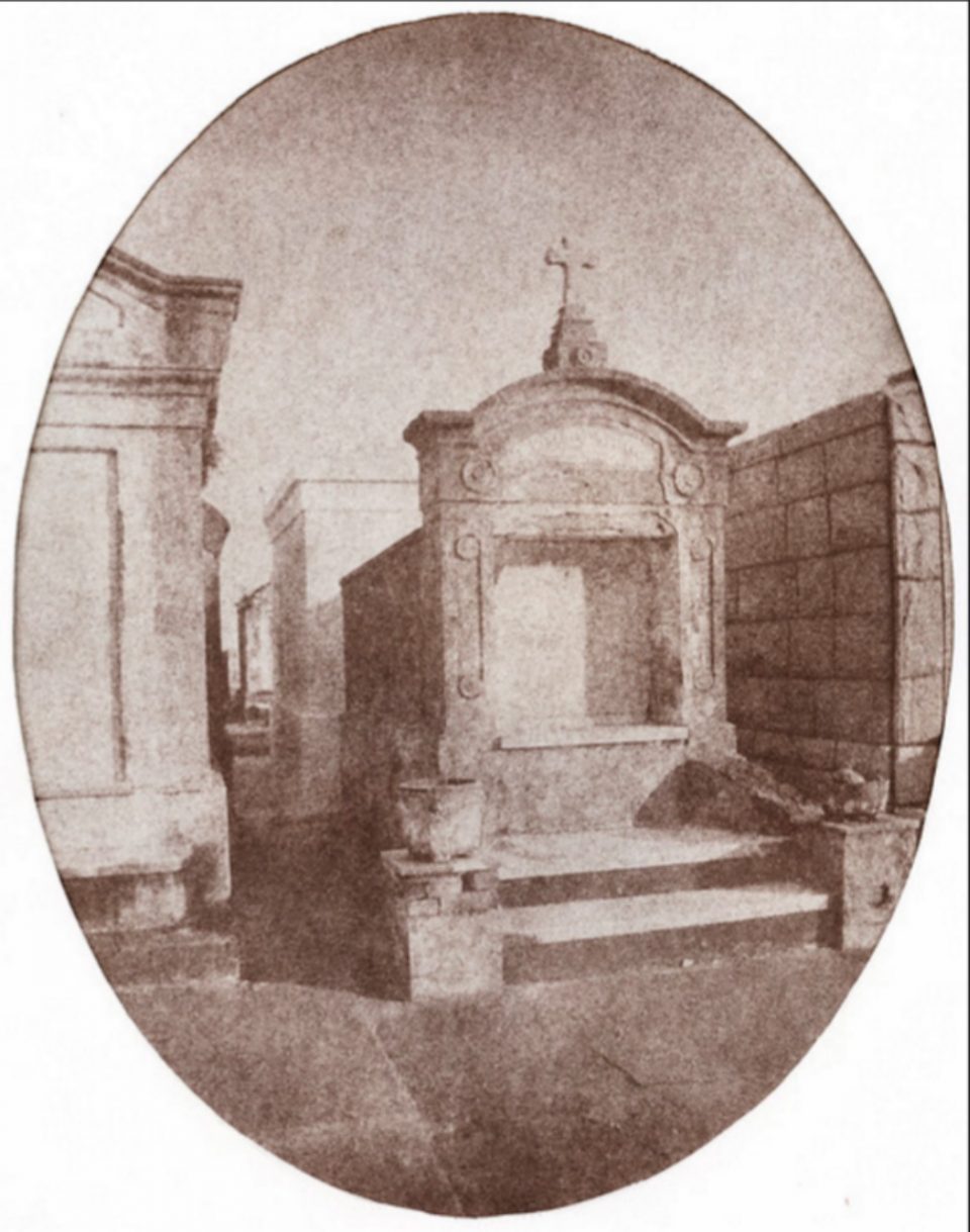 The tomb of Amerian photographer E.J.Bellocq, salted paper print from calotype negative