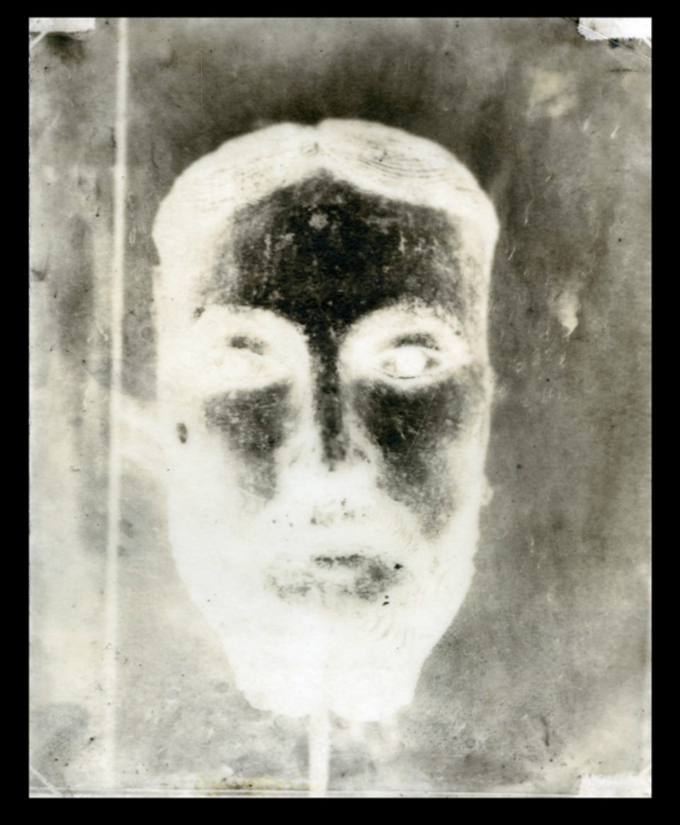 The head of a statue -man with a beard, calotype