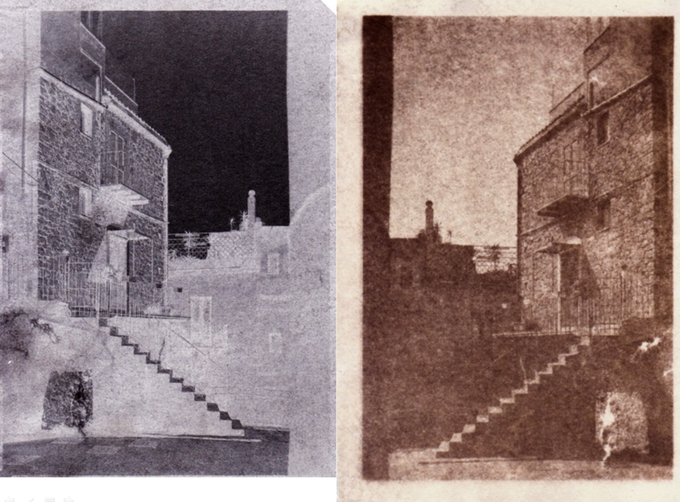 stairs, calotype, salted paper print